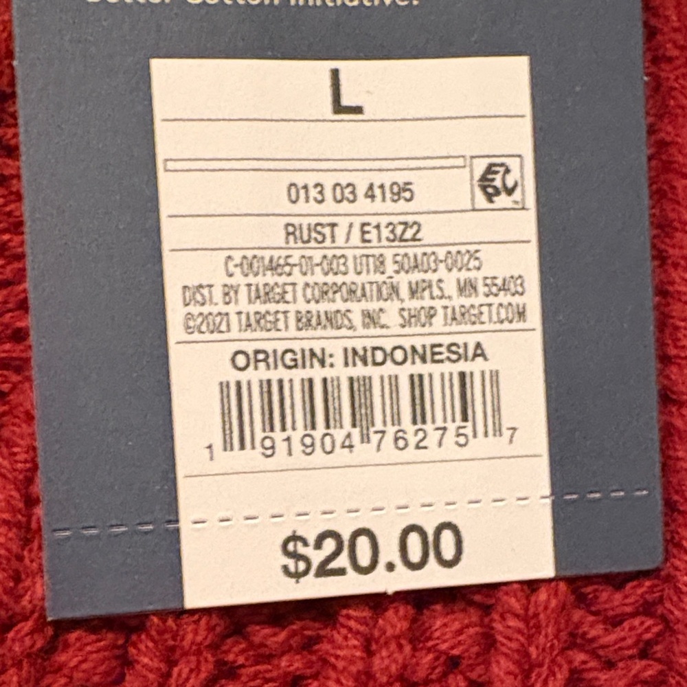 Universal thread Rust colored Ribbed Knit Sweater. Large - Picture 5 of 6